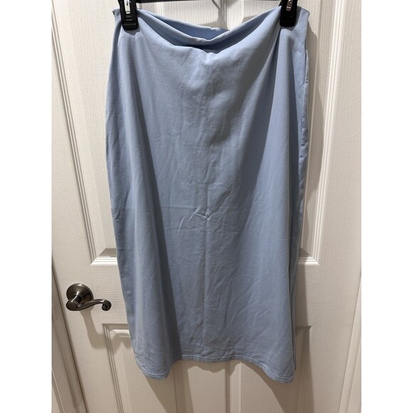 Susana Monaco Maxi Skirt Womens M Baby Blu Jersey Knit Pull On Minimalist Modest - Picture 2 of 11